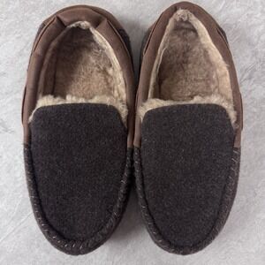 RockDove Men's Hearthfire Memory Foam Moccasin Slipper Brown Size 13